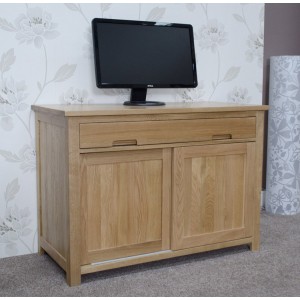 Opus Solid Oak Furniture Hideaway Computer Desk