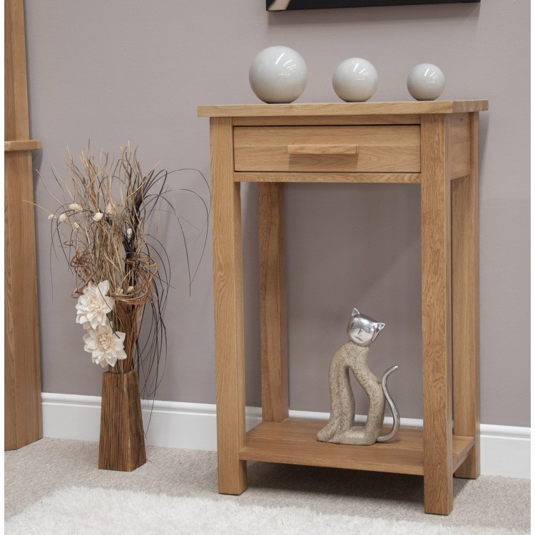 Opus Solid Oak Furniture Small Hall Console Table
