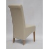 Trend Solid Oak Furniture Richmond Ivory Bonded Leather Dining Chair Pair