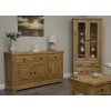 Deluxe Solid Oak Furniture Glass Display Cabinet