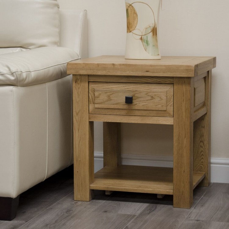 Deluxe Solid Oak Furniture Lamp Table
