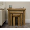 Deluxe Solid Oak Furniture Nest of Tables