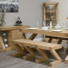 Z Solid Oak Furniture Dining Table Large Bench ZLGBENCH