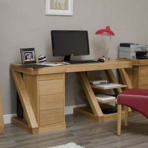 Z Solid Oak Furniture Large Computer Desk Z Solid Oak Furniture Large Computer Desk