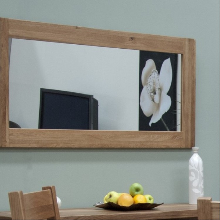 Lyon Living Room Furniture Large Rustic Oak Rectangular Wall Mirror