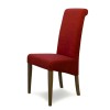 Italia Solid Oak Furniture Chilli Red Fabric Dining Chair Pair