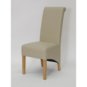 Richmond Solid Oak Furniture Matt Ivory Leather Dining Chair Pair Richmond Solid Oak Furniture Matt Ivory Leather Dining Chair Pair
