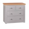 Diamond Oak Top Grey Painted Furniture 2 over 2 Chest of Drawers
