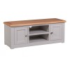 Diamond Oak Top Grey Painted Furniture 2 Door TV Cabinet