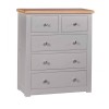 Diamond Oak Top Grey Painted Furniture 2 over 3 Chest of Drawers