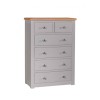 Diamond Oak Top Grey Painted Furniture 2 over 4 Chest of Drawers