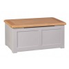 Diamond Oak Top Grey Painted Furniture Blanket Box