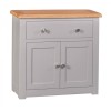 Diamond Oak Top Grey Painted Furniture Occasional Cupboard