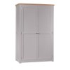 Diamond Oak Top Grey Painted Furniture Ladies Wardrobe