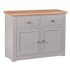 Diamond Oak Top Grey Painted Furniture 2 Drawer 2 Door Sideboard