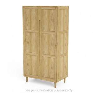 Scandic Solid Oak Furniture Double Wardrobe Scandic Solid Oak Furniture Double Wardrobe