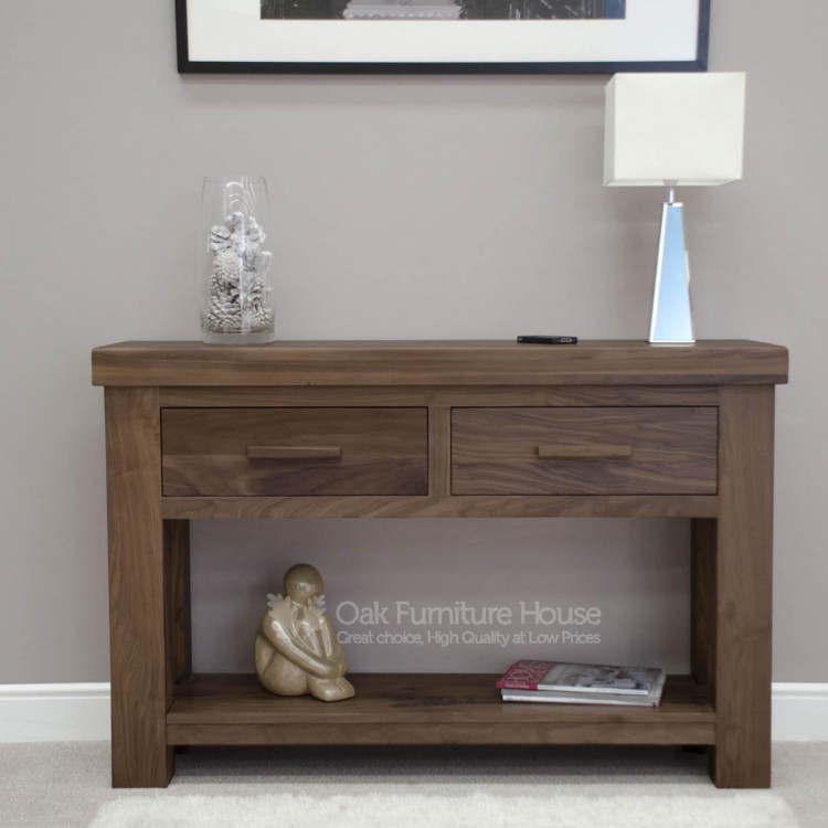 Homestyle Walnut Furniture 2 Drawer Console Table