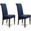Homestyle Opus Oak Furniture Italia Blue Fabric Chair (Pair)