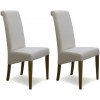 Homestyle Opus Oak Furniture Italia Ivory Fabric Chair (Pair)