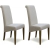 Homestyle Opus Oak Furniture Italia Ivory Fabric Chair (Pair)