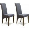 Homestyle Opus Oak Furniture Italia Grey Fabric Chair (Pair)