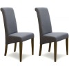 Homestyle Opus Oak Furniture Italia Grey Fabric Chair (Pair)