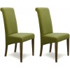 Homestyle Opus Oak Furniture Italia Green Fabric Chair (Pair)