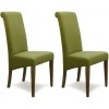 Homestyle Opus Oak Furniture Italia Green Fabric Chair (Pair)