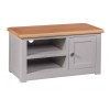 Diamond Oak Top Grey Painted Furniture 1 Door TV Cabinet