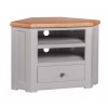 Diamond Oak Top Grey Painted Furniture Corner TV Cabinet