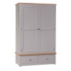 Diamond Oak Top Grey Painted Furniture Gents' Wardrobe