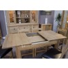 Opus Solid Oak Furniture Plain Top Extending Dining Table Single Leaf