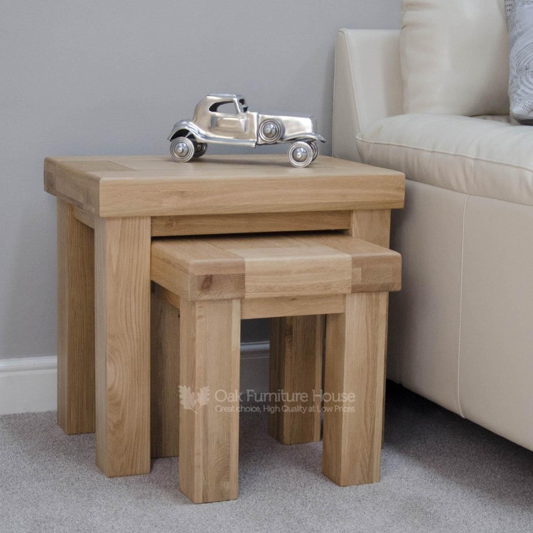 Bordeaux Solid Oak Furniture Nest of Tables RG9NEST