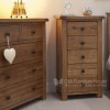 Rustic Solid Oak Furniture 2 over 3 Drawer Chest