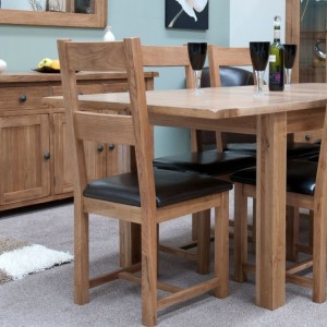 Rustic Solid Oak Furniture Leather Dining Chair Pair Rustic Solid Oak Furniture Leather Dining Chair Pair