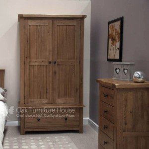 Rustic Solid Oak Furniture Gents Wardrobe Rustic Solid Oak Furniture Gents Wardrobe