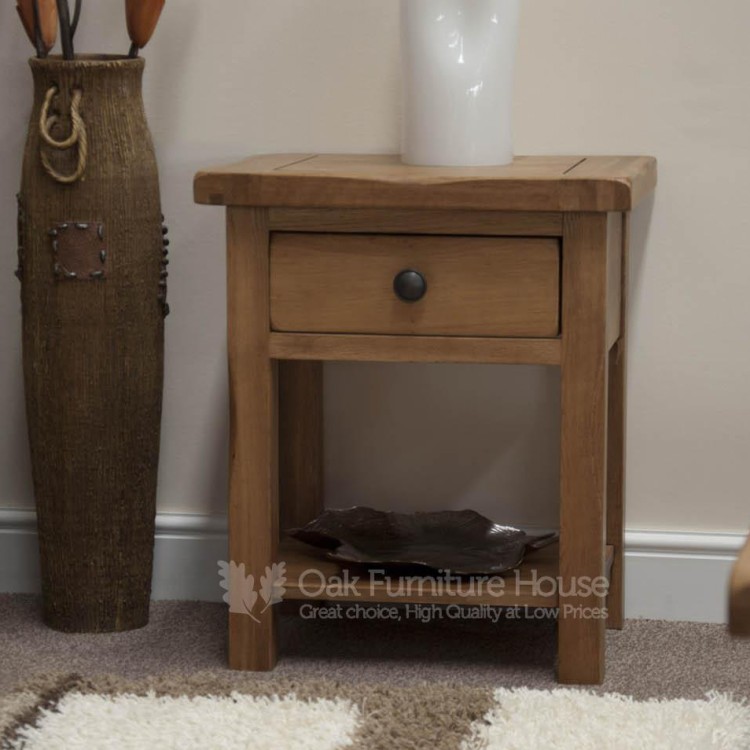 Rustic Solid Oak Furniture Lamp Table