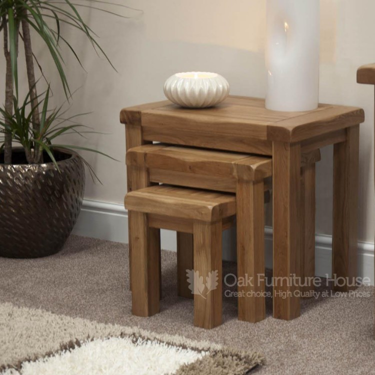 Rustic Solid Oak FurnitureNest of Tables