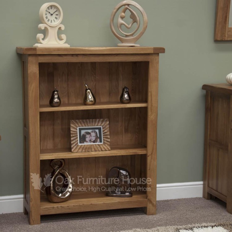 Rustic Solid Oak Furniture Small Bookcase