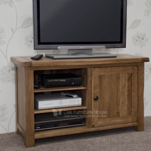Rustic Solid Oak Furniture TV Plasma Unit