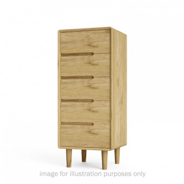 Scandic Solid Oak Furniture 5 Drawer Chest
