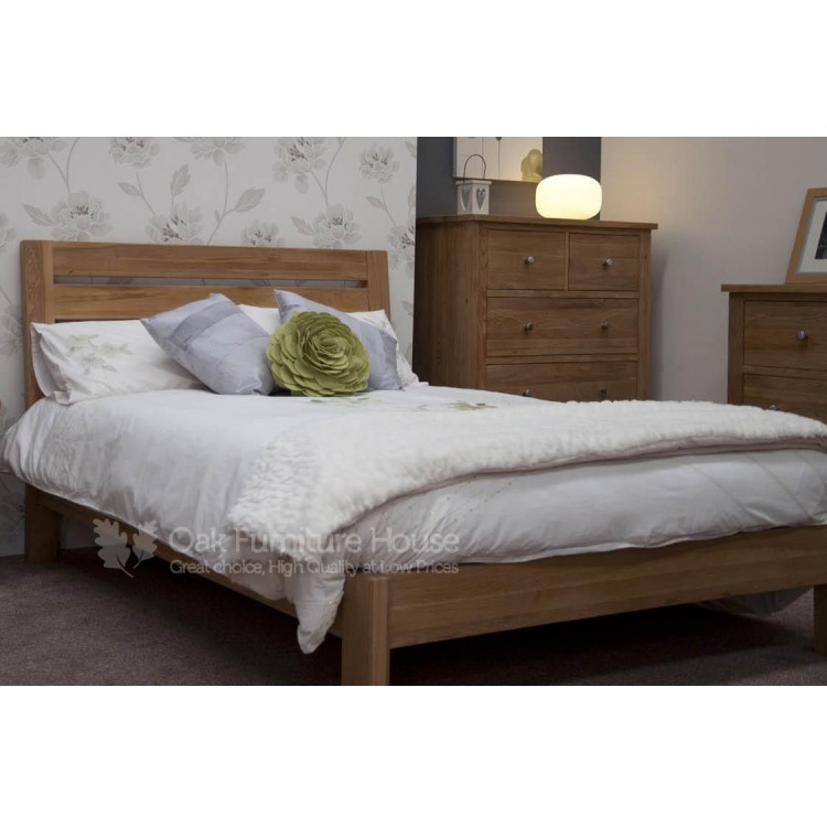 Trend Solid Oak Furniture Slatted 6ft Super King Size Bed