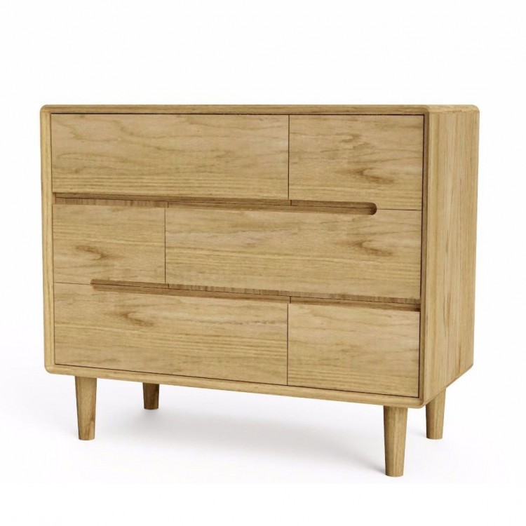 Scandic Solid Oak Furniture 3+3 Chest of Drawers