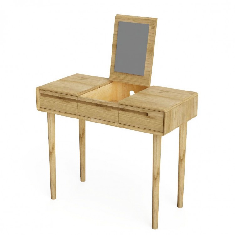 Scandic Solid Oak Furniture Dressing Table and Mirror