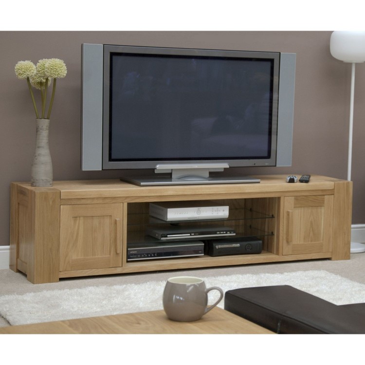 Trend Solid Oak Furniture Large TV Plasma Unit