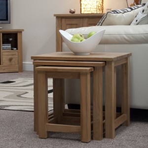 Opus Solid Oak Furniture TripleNest of Tables Opus Solid Oak Furniture TripleNest of Tables