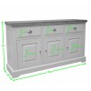 Deluxe  Solid Oak Grey Painted Furniture Large Sideboard