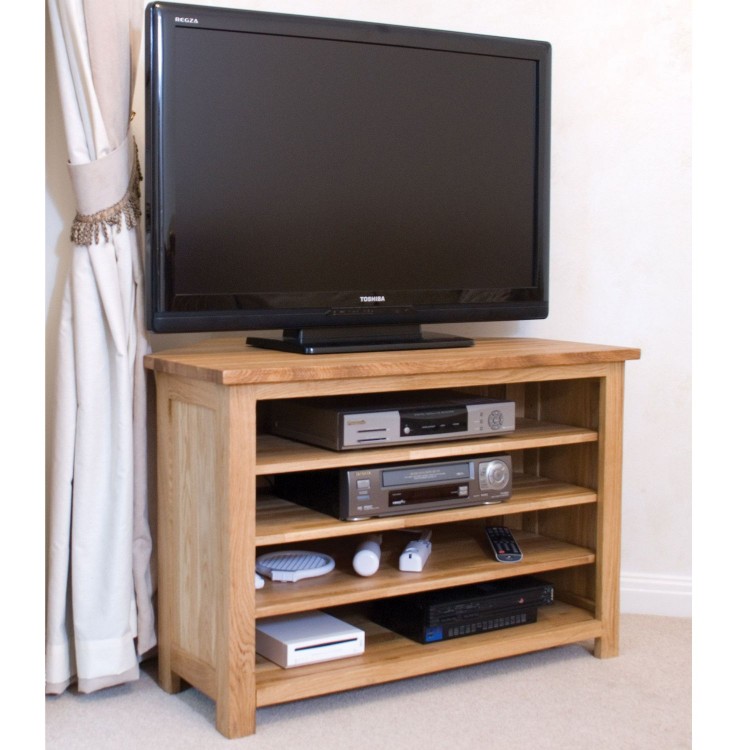 Opus Solid Oak Furniture Corner TV Unit