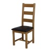 Deluxe Solid Oak Furniture Ladder Back Dining Chair (Pair)