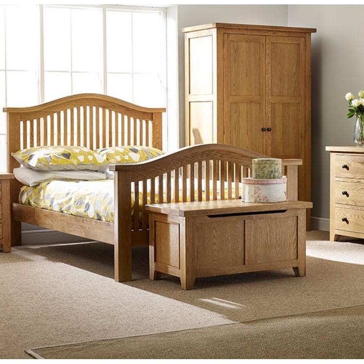 Canterbury Wax Oak Double Bed 4ft 6 Oak Furniture House